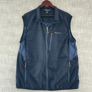 Eddie Bauer outdoor full Zip lightweight Polyester Windbreaker Vest men's L